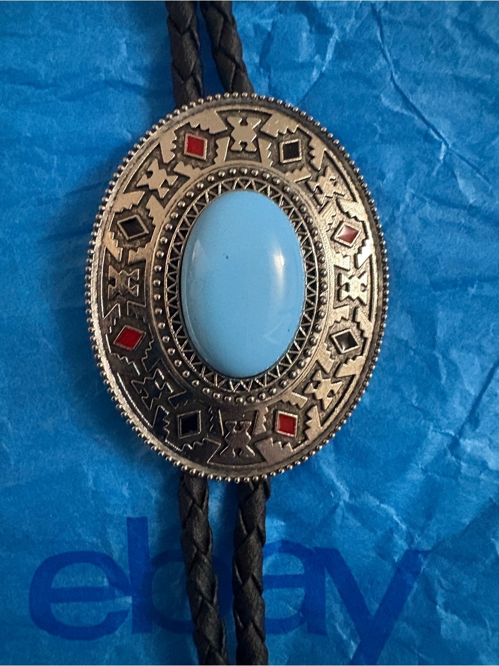 Turquoise Stone Western Bolo Tie
